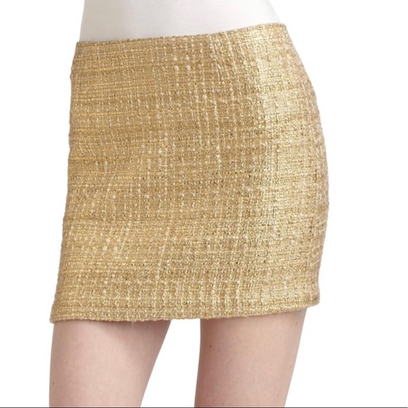 Alice + Olivia Gold Mini Skirt - Picture 2 of 5